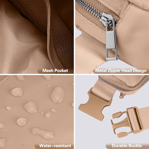 JSJ Mini Fanny Pack for Women & Men,Valentines Day Gifts for Girls Teens Kids Daughter Sister Her,Trendy Stuff Crossbody Bags Cute Everywhere Belt Bags. (Light Brown) - color: Light Brown