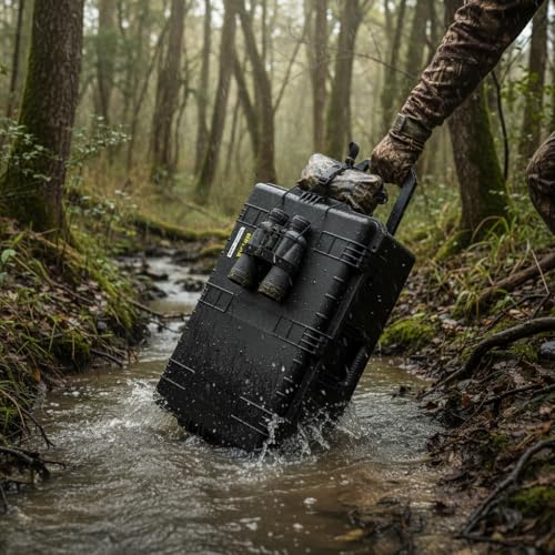 MEIJIA Premium Waterproof Rolling Hard Camera Case,Hard Protective Case with customizable fit foam and wheels,Full Protection with Light&Convenient Design,Elegant Black (31.3"X20.3"X12.25") - size: 31.3"X20.3"X12.25"