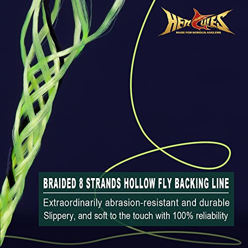 HERCULES Braided Fly Line Backing 20lb 30lb, 100Yds 300Yds, with Long-Lasting Color - color: White & Black, size: 30LB 300Yds