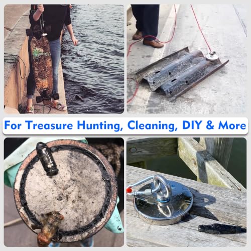 MUTUACTOR Powerful Fishing Magnet Kit Heavy Duty,1400lbs Φ4.21” Permanent Neodymium Magnets,Rare Earth Magnets with 65FT Rope Gloves for Treasure Hunting Metal Retrieval Underwater Searching - style: 1400lb Magnet with Box--Φ 4.21"