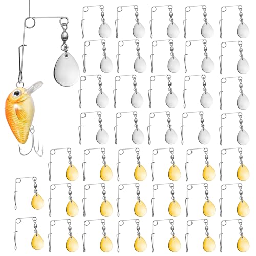 Sumind Fishing Spinner Blades Spinner Bait Smooth Spoons Rigs Fishing Spoons Blades Lures Accessories - color: Silver Gold, size: Large
