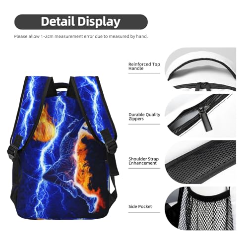 Basketball Backpack for Boys Blue Fire Lighting Schoolbag for Teenage Girls Kids Children Lightweight Waterproof Adjustable Sport Bag for Travel Hiking Camping Gym Backpack for Kids Boys 8-12 - color: Basketball Fire 01