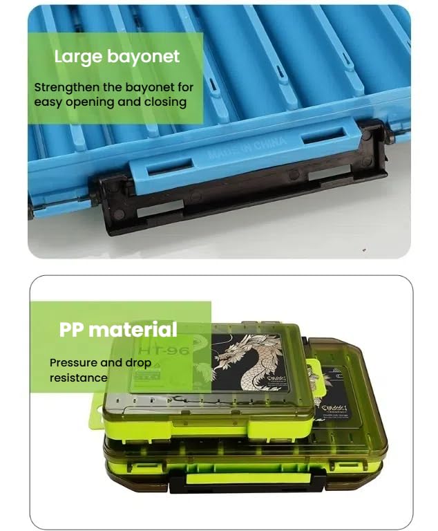 Waterproof Fishing Tackle Box with Dividers & Tray | Organized Tackle Storage for Fishing Gear-Green - color: Green, size: Small