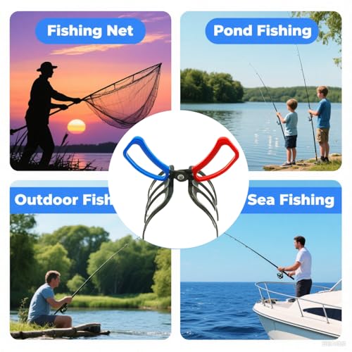 3 Fish Claw Gripper, Fishing Pliers, Fish Gripper, Metal Control Clamp Tong Tackle Tool, Multi-Functional Light Weight Accessories - color: 3 Claw*1+ 2 Claw*1