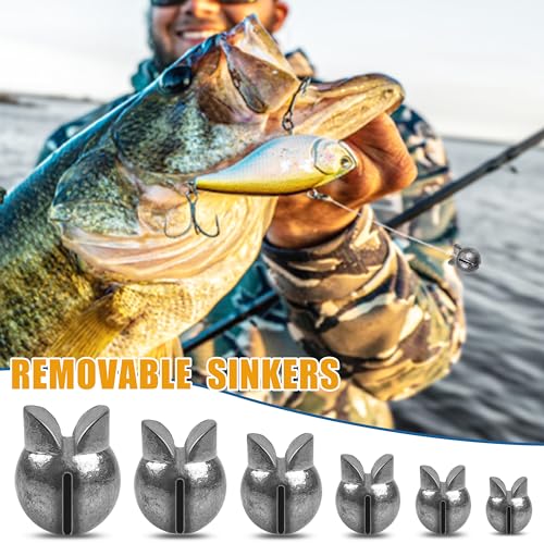 Split Shot Sinker Fishing Weights, 120pcs Removable Round Split Shot Fishing Line Sinkers Clip On Weights for Freshwater Saltwater Fishing - size: 2.5g_120pcs