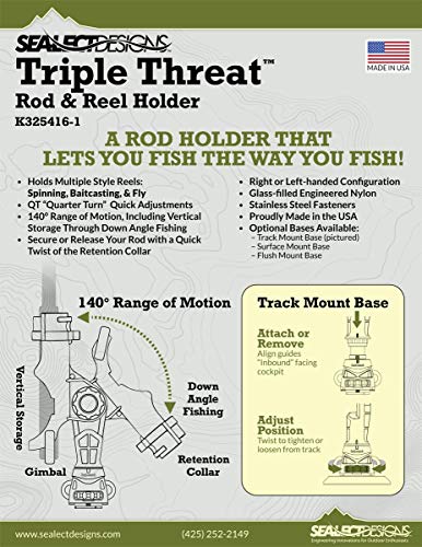 Sea-Lect Designs Triple Threat Rod Holder - Track Mount