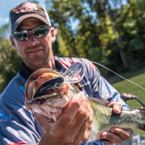 Strike King Pro Model 6XD Fishing Lure, Deep Diving Crankbait, Unique Curved Bill, Free-Floating Rattle Chambers, 1-Ounce, Dives to 19-Feet, Size 1 Treble Hooks - color: Smokey Chrome / Blue, size: 1 oz