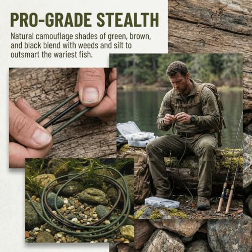 6PCS Carp Fishing Silicone Rig Tubes - 3.3ft Length Anti-Tangles Sleeve for Hair Rigs, Soft Terminal Tackle with 3 Colors for Carp and Coarse Fishing
