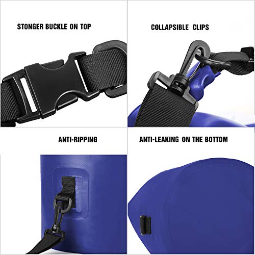 Unigear Dry Bag Waterproof, 2L/5L/10L/20L/30L/40L Floating and Lightweight Bags for Kayaking, Boating, Fishing, Swimming and Camping with Waterproof Phone Case - color: Blue, size: 10L