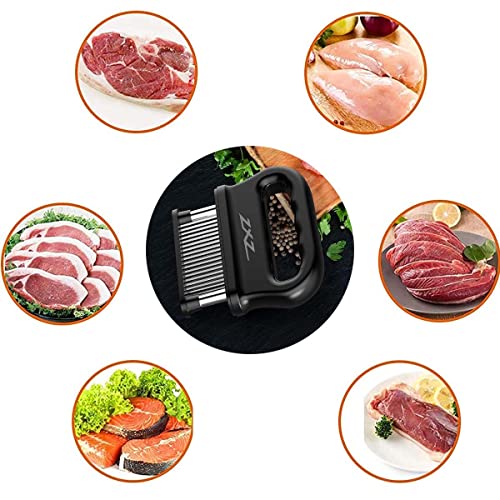 ZXZ Meat Tenderizer, 48 Stainless Steel Sharp Needle Blade, Heavy Duty Cooking Tool for Tenderizing Beef, Turkey, Chicken, Steak, Veal, Pork, Fish. - size: Regular