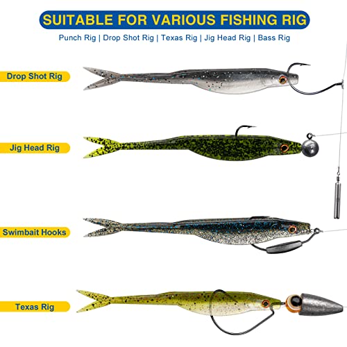 QualyQualy Soft Plastic Lures, Paddle Tail Split Tail Swimibaits for Bass Fishing, Jerkbaits Swim Baits for Trout Pike, 20/25/30 PCS