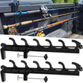 2 Sets Truck Bed Fishing Rod Holder, Fishing Pole Rack for Truck Holds 4 Rods, Fits 2.36" Thick Rails, Easy Install Kayak & Fly Rod Storage Stand - color: Black, style: 6 Holes