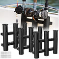 Shappy 3 Pcs Fishing Rod Holder Bracket Tube 3 Rod Rack Wall Mounted 10.63 Inch Fishing Pole Holders for Boats with Screws Nuts Side Mount for Boat Truck Kayak Garage (Black) - color: Black