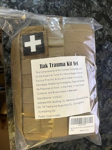 Ifak Trauma Kit, 74 Piece Upgrade Tactical First Aid Supplies, Molle Ifak Pouch Rip Away Refill Supplies for Survival Camping Hiking Travel - color: Tan