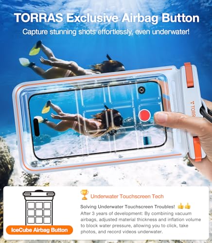 TORRAS IPX8 Waterproof Phone Pouch Floating, Underwater Screen Touchable, Water Proof Case with Lanyard for iPhone 17 Pro Max 16 S26, Cellphone Dry Bag Cruise Essentials 7.0 inch, White - color: 1 Pack-White