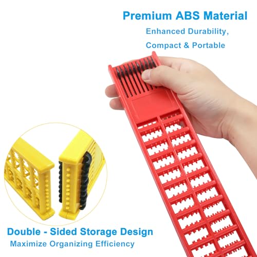 2pcs/4pcs Fishing Hook Holder, Plastic Double Side Storage Hooks Winding Board, Organize Snelled Rigs for Fishing Enthusiasts/Fishermen - color: red,yellow(2pcs)