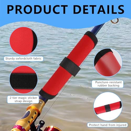 New 8Pcs Fishing Hook Covers,6 Inch Lure Wrap Bait Gloves Fish Hook Storage Protectors Pole Sleeve Guard to Keep Fishermen Fishing Safe for Fish Rod - color: Black