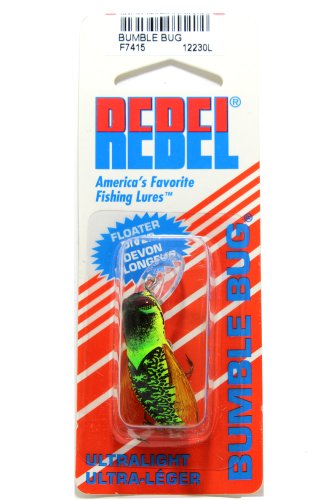 Rebel Lures Bumble Bug Topwater / Crankbait Fishing Lure, 1 1/2 Inch, 7/64 Ounce - color: Fire Bug