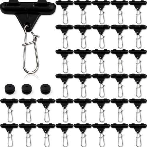 Sinker Slides for Fishing with Weight Bumpers, No Twist Sinker Slide, Clip-On Sinker Slider for Easy Weight Change, Protect Line & Knot Swivels Snaps, Ideal for Catfish Carolina Rig - color: Black, size: 36PCS Sinker Slides +36PCS Bumper Stops