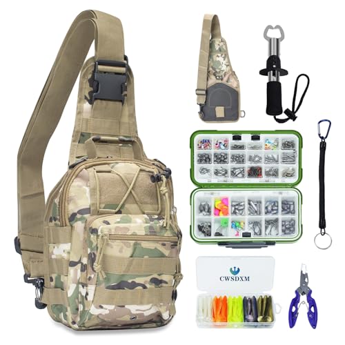 Fishing Backpack with Tackle Box - 358 Pcs Complete Fishing Tool Kit and Accessories Bundle for Anglers (Includes Bait, Hooks, Sinkers, Pliers, Lip Gripper & More) - color: Backpack With 358-piece Fishing Tool Kit