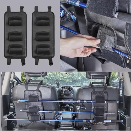 Fishing Pole Holder for Car,Car Fishing Rod Holder,Fishing Pole Storage Rack for SUV/Wagons/Van/Jeep/Truck, 2 Styles Available: Fishing Pole Roof Rack and Backseat Pole Holder - style: Backseat Pole Holder