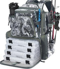Piscifun Fishing Tackle Backpack with 2 Rod Holders, 4 Boxes & Rain Cover | Multi-pocket storage, fits 3600/3700 trays, bottle holder, padded straps for bank fishing - color: VEIL Camouflage