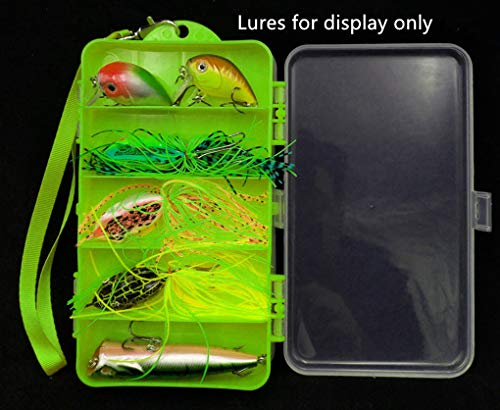 Toasis Two Sided Plastic Box Fishing Lure Storage Container Organizer Small Fishing Tackle Box - color: Green