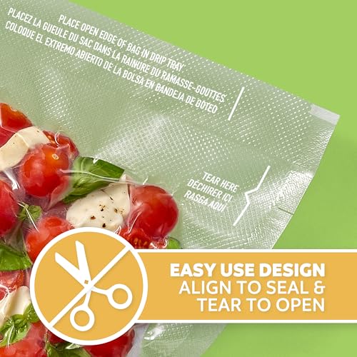 FoodSaver Quart Pre-Cut Vacuum Seal Bags, Easy Use Vacuum Storage Bags, Align to Seal and Tear to Open Vacuum Sealer Storage Bags, 19 Pack - size: Quart (19 Bags)