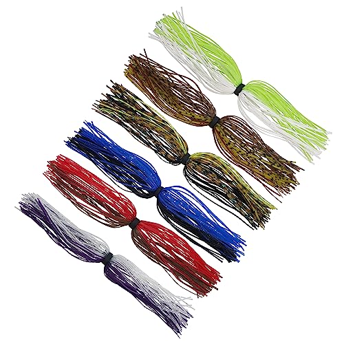Spinner Bait Skirt Silicone Jig Skirts Replacement DIY Fishing Lures,Fishing Lure Making Supplies Spinnerbaits Fishing Skirts Squid Jig Lures Skirts Casting Jigs Football 50 Strands - color: 24 Bundles