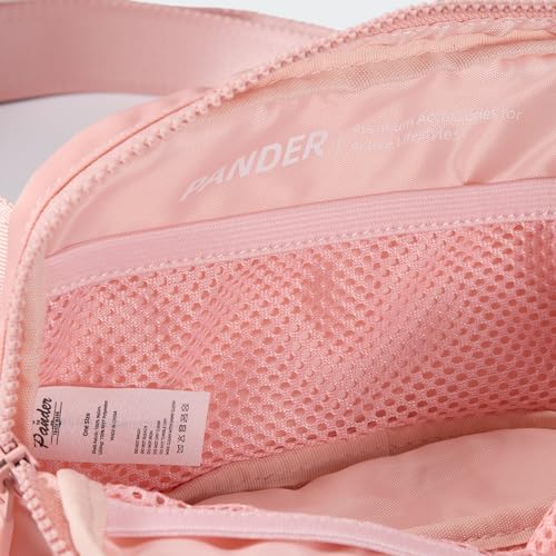 Pander Two Way Zipper Fanny Pack Nylon Everywhere Belt Bag for Women, Water Repellent Waist Packs, Crossbody Bags with Adjustable Strap (Mono Pink). - color: Mono Pink
