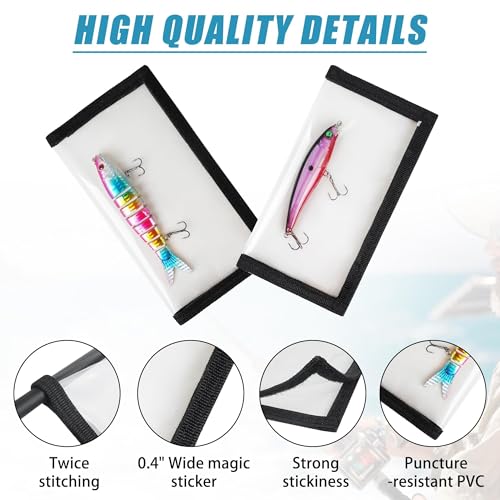 Fishing Lure Wraps,Water-Resistance Clear PVC Fishing Bait Hook Cover Keeps Fish Safe and Easily See Lures Hook Tackle Baits Storage Protector Cover for Saltwater Freshwater 4/8Packs - color: Black, size: 4 Pack Medium + 4 Pack Large