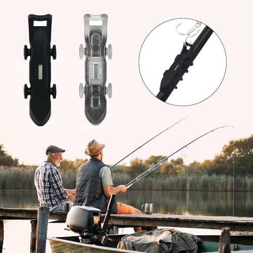 2 Black Different Rubber Rings Magnetic Fishing Hook Keeper Black Fishing Baits Holder Fishing Hook Secure Keeper Holder with Hooks Terminal Tackle and Accessories