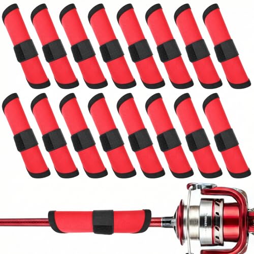 16 Pack Fishing Lure Covers, 6 Inch Fishing Lure Wraps Fish Hook Bait Covers Hook & Loop Pole Sleeve Guard for Easily See Bait Storage and Protector Fishermen Safe