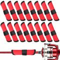 16 Pack Fishing Lure Covers, 6 Inch Fishing Lure Wraps Fish Hook Bait Covers Hook & Loop Pole Sleeve Guard for Easily See Bait Storage and Protector Fishermen Safe
