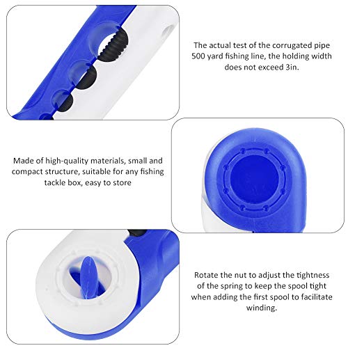 RiToEasysports Fishing Line Spooler Reel Winder,Mini Fishing Line Winding Spool for Varying Spool Sizes - color: white blue
