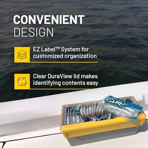 Plano EDGE Premium Plastics and Bulk Tackle Utility Box, Clear and Yellow, Rust-Resistant, Waterproof Bulk Premium Storage Organizer for Plastic Tackle - style: Plastics