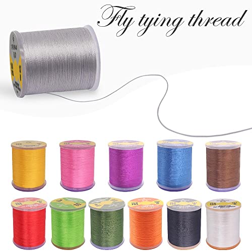 XFISHMAN Fly-Tying-Thread-Kit-6/0-3/0 Fly Tying Supplies Fly Fishing Materials Accessories - color: 6/0-12 Color Thread Kit
