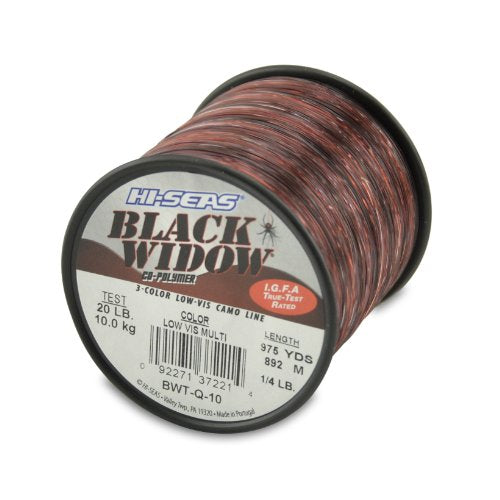 Hi-Seas Black Widow Co-Polymer Line - size: 975 Yard, 20 Pound Test