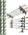 Ghosthorn Fishing Rod Holders for Garage Fishing Pole Holders Ceiling or Wall Mounted Rod Rack Garage Storage Organizer Fishing Gear Equipment for Men Women (Green, 2 Packs) - size: 2 packs holds up 10 rods, style: Green