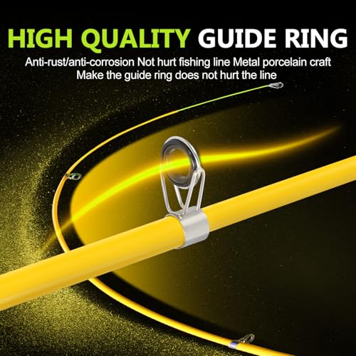 Kids Fishing Rod and Reel Combo,Light Weight Fishing Pole with Spinning Fishing Reel Tackle Bag Lures for Youth,Girls and Boys Good Starter Fishing Kit - color: Yellow