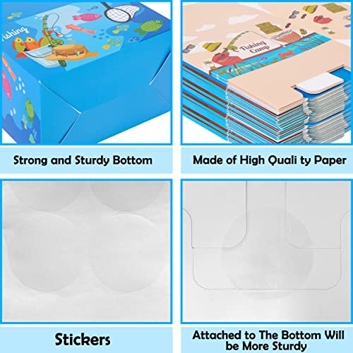 iPartyFun Fishing Birthday Party Supplies Fishing Party Gift Treat Boxes for Gone Fishing Theme Baby Shower Supplies Set of 12