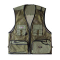Foldable Outdoor Fishing Camping Travel Mesh Vest, Multi-Pockets Photography Lightweight Vests - color: Green, size: Medium
