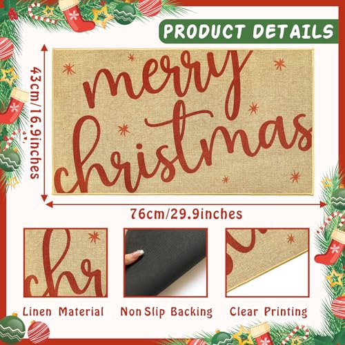Merry Christmas Doormat Outdoor Indoor Welcome Entrance Door Mat Holiday Floor Mat Front Back Door Winter Non Slip Welcome Carpet Rug Inside Outside Washable Doormat Housewarming Gift - color: Merry Christmas