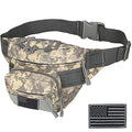 Tactical Fanny Pack, Military Waist Bag Hip Belt Bumbag Utility Bags for Outdoor Hiking Climbing Fishing with U.S Patch (1 Pack Z-ACU) - color: 1 Pack Z-ACU