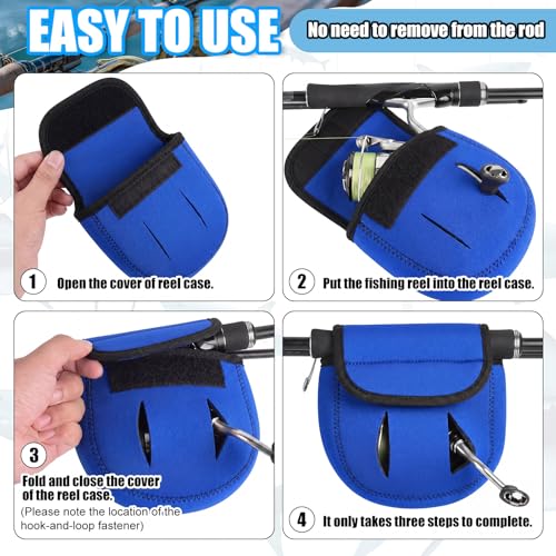 Fishing Spinning Reel Covers Case for 2000-6000 Series Baitcasting Trolling Fishing Reels Protective Bag Case Pouch Sleeve Gloves - color: Blue, size: 2000-3000 Spinning Reel