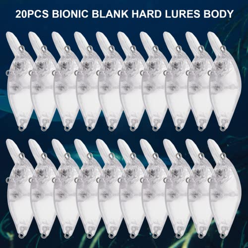 10pcs/20pcs Fishing Blanks Lures Kit Fishing Topwater Unpainted Swimbait Unpainted Crankbaits Hard Baits DIY Lure for Bass Salmon Trout Saltwater and Freshwater - color: D: 20pcs 0.25oz/7g