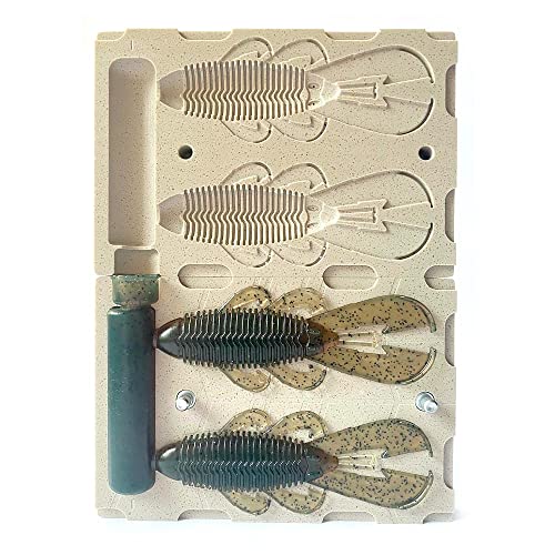 Smedioks Premium Soft Plastiс Mold Lure Making Injection Molds Fishing Lures 2 Cavity Googan Bandito Bug 4''