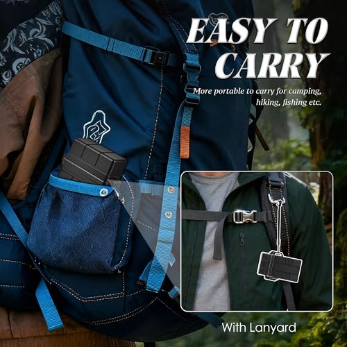 X-LIGHTER Waterproof Cigarette Case 100s King Size, with 2pcs Permanent Match Lighter, Multi-Function EDC Cigarettes Holder Cases for Outdoor, Camping, Fishing