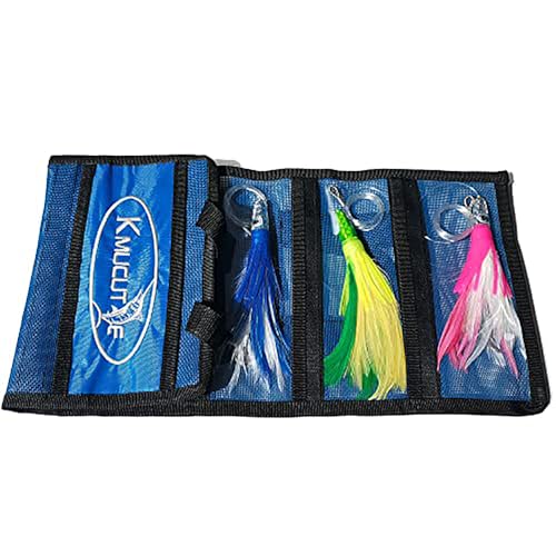 Set 6 Pcs Saltwater Trolling Lure 6.5/7/9 inch Marlin Deep Sea Fishing Bait | For Tuna Dolphin Sailfish Shark Big Game Fishing Tackle - color: 7 inch lure / Portable Handle bag