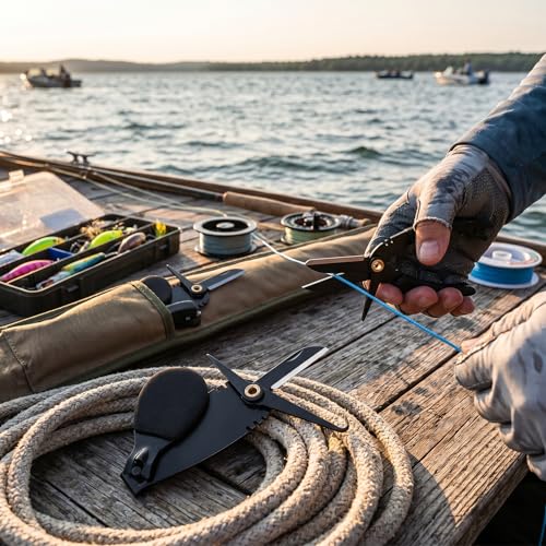 VBESTLIFE Pack of 2 Fishing Nippers, Stainless Steel Line Cutter with Built-in Hook Remover and Knife Blade, Large Grip Thumb Bar for Anglers Fishing Enthusiasts and Outdoor Activities
